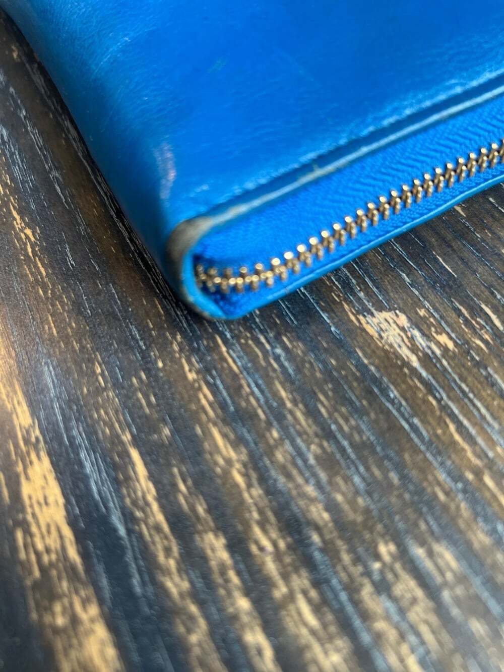 Cole Haan Blue Leather Zip Around Wallet - Picture 6 of 10